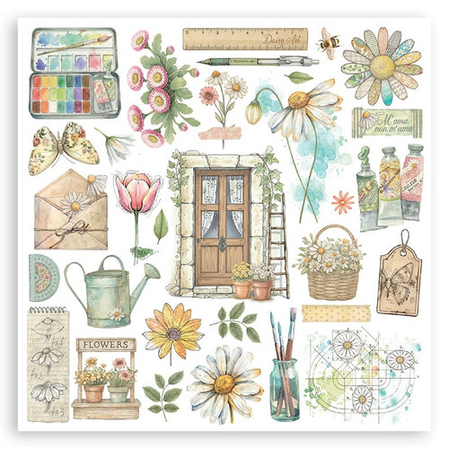 Stamperia Assortment Rub-On Kit 6/Pkg-Daisy Art - 5A003K4R-1HFH3