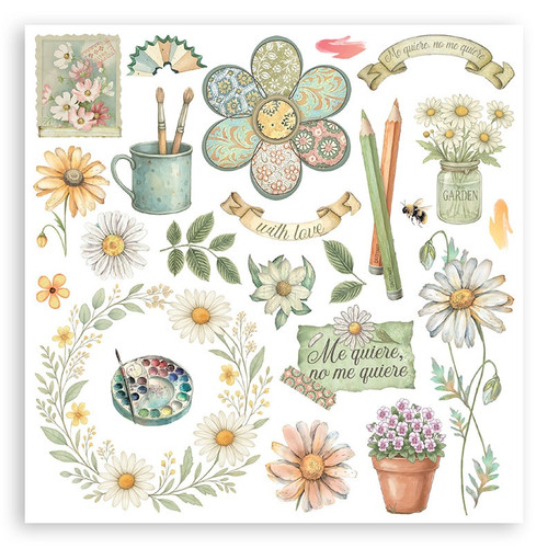 Stamperia Assortment Rub-On Kit 6/Pkg-Daisy Art - 5A003K4R-1HFH3 Stamperia Assortment Rub-On Kit 6/Pkg-Daisy Art - 5A003K4R-1HFH3