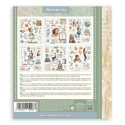 Stamperia Rub-On Selection 8X9 6/Pkg-Secret Diary - 5A003K5F-1HFH2