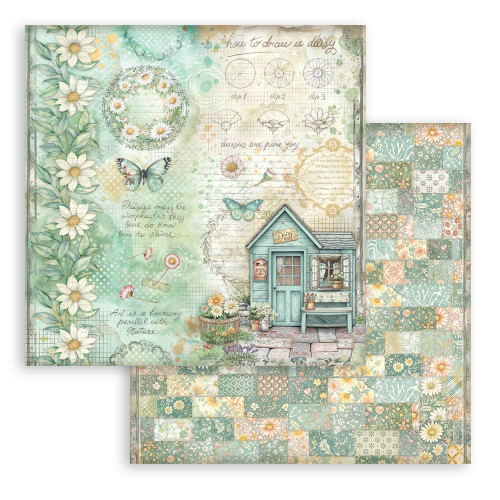 Stamperia Scrapbooking Double-Sided Paper Pad 8"X8" 10/Pkg-Daisy Art - 5A003K5B-1HFHB Stamperia Scrapbooking Double-Sided Paper Pad 8"X8" 10/Pkg-Daisy Art - 5A003K5B-1HFHB