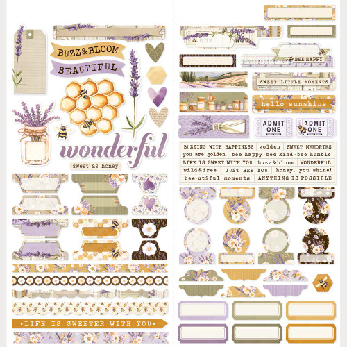 Simple Stories Basics Cardstock Stickers 12"X12"-Simple Vintage Lavender Fields - 5A003JQK-1HDXX - 810191523338