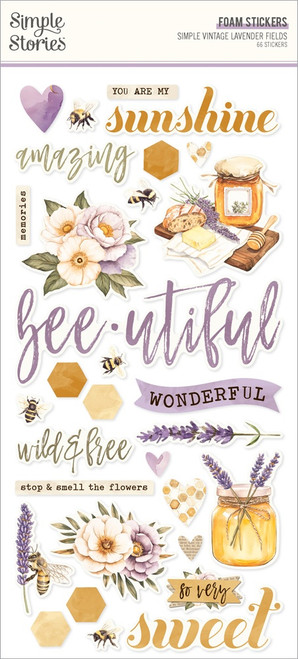 Simple Stories Foam Stickers-Simple Vintage Lavender Fields - 5A003JQQ-1HDXR - 810191523604