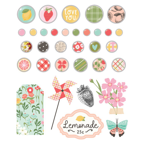 Simple Stories Adhesive Brads-Pink Lemondade - 5A003JPV-1HDWW
