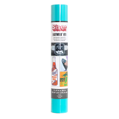 Siser EasyWeed Heat Transfer Vinyl 11.8"X36" Roll-Aqua - 5A003K0T-1HFCC - 852886007310