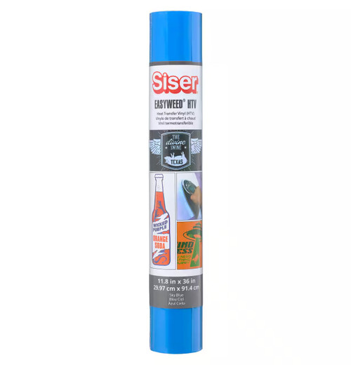 Siser EasyWeed Heat Transfer Vinyl 11.8"X36" Roll-Sky Blue - 5A003K10-1HFC0 - 850017402478