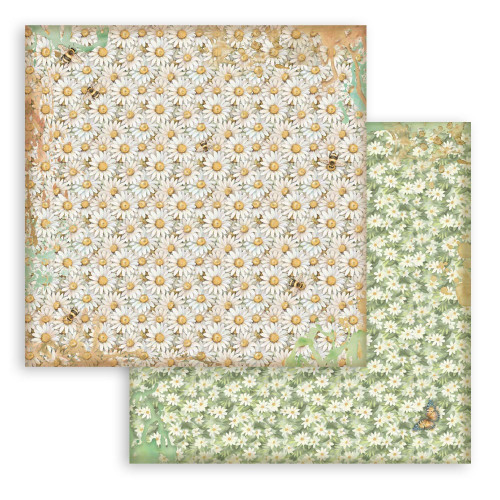 Stamperia Backgrounds Double-Sided Paper Pad 8"X8" 10/Pkg-Daisy Art - 5A003K5R-1HFHK