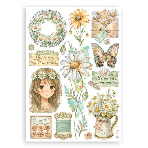 Stamperia A5 Washi Pad 8/Pkg-Daisy Art - 5A003K5G-1HFHN
