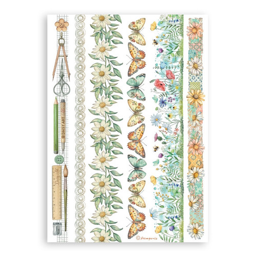 Stamperia A5 Washi Pad 8/Pkg-Daisy Art - 5A003K5G-1HFHN