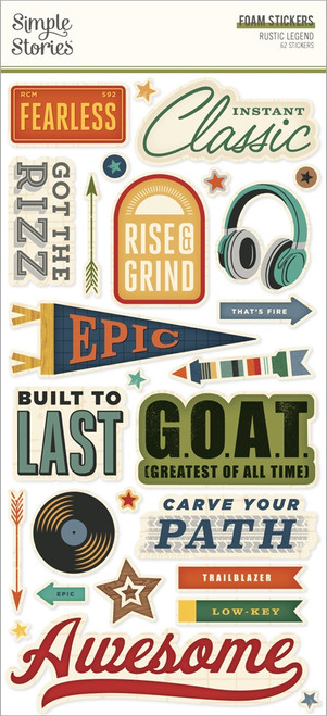 Simple Stories Foam Stickers-Rustic Legend - 5A003JRF-1HDZS - 810191524151