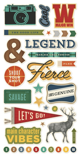 Simple Stories Foam Stickers-Rustic Legend - 5A003JRF-1HDZS