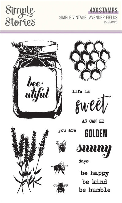 Simple Stories Photopolymner Stamps-Simple Vintage Lavender Fields - 5A003JQP-1HDXJ - 810191523543