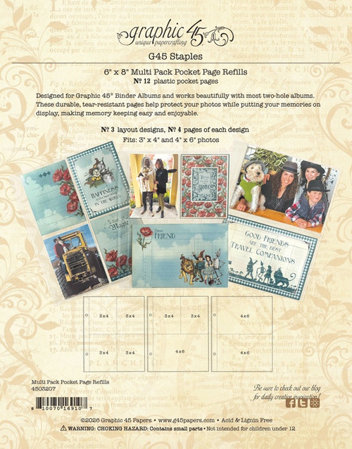 Graphic 45 Pocket Page Refills-6"X8" - 5A003K00-1HF8Z - 810070169107
