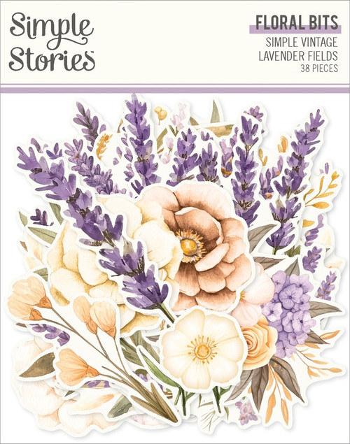 Simple Stories Floral Bits & Pieces Die Cuts-Simple Vintage Lavender Fields - 5A003JQX-1HDXG - 810191523574