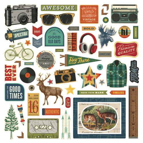Simple Stories Chipboard-Rustic Legend - 5A003JRS-1HF04