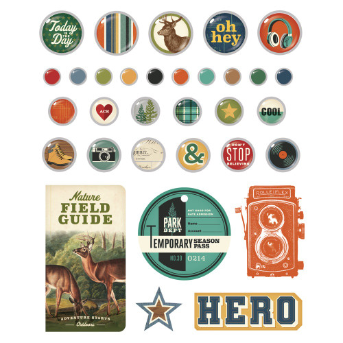 Simple Stories Adhesive Brads-Rustic Legend - 5A003JRN-1HDZQ