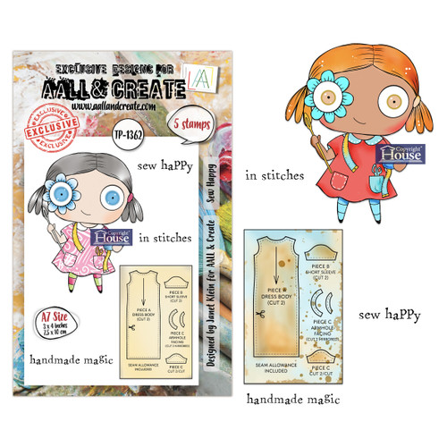 AALL And Create A7 Photopolymer Clear Stamp Set-Sew Happy - 5A003K3X-1HFFN - 5061097791542
