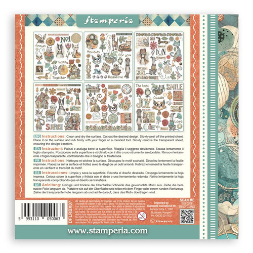 Stamperia Assortment Rub-On 6.1"x6.1" 6/Pkg-Furry Friends - 5A003H51-1HC7Y