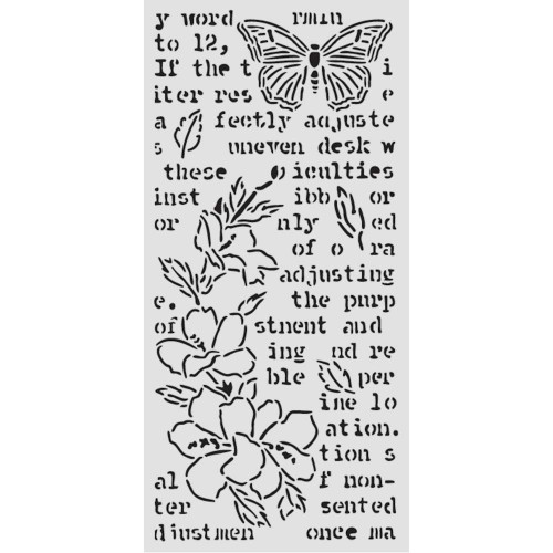 Stamperia Stencil 4.72"X9.84"-Secret Diary Butterfly And Flower - 5A003K56-1HFHR