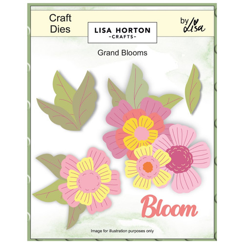 Lisa Horton Crafts Die Set-Grand Blooms Layered Florals - A5003K8K-H1FKW - 780627350084