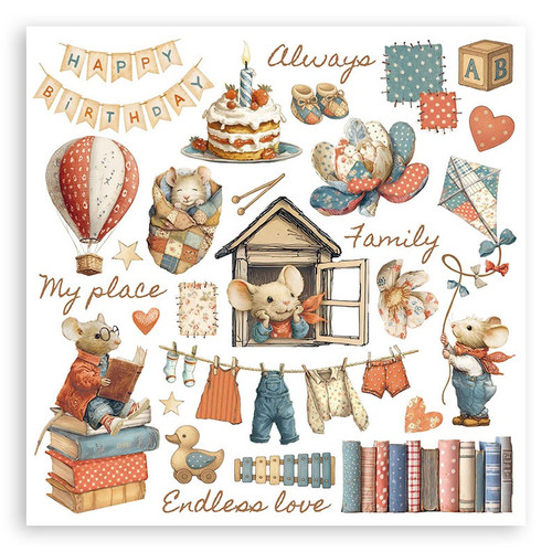 Stamperia Assortment Rub-On 6.1"x6.1" 6/Pkg-Family - 5A003H43-1HC8P