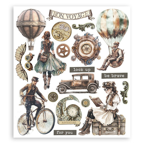 Stamperia Assortment Rub-On 8"X9" - 6/Pkg-Voyages Fantastiques - 5A003H46-1HC8S