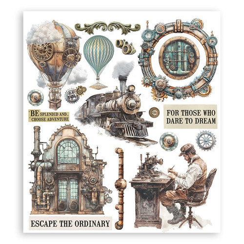 Stamperia Assortment Rub-On 8"X9" - 6/Pkg-Voyages Fantastiques - 5A003H46-1HC8S