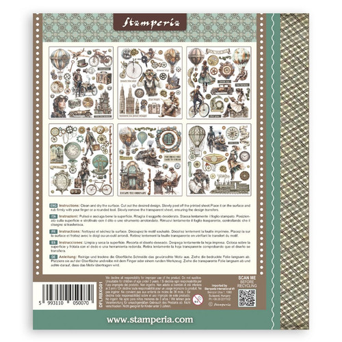 Stamperia Assortment Rub-On 8"X9" - 6/Pkg-Voyages Fantastiques - 5A003H46-1HC8S