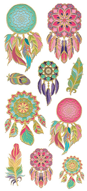 Paper House Sticky Pix Faux Enamel Stickers 8"X3"-Dream Catcher, 10/Pkg - STFE-0024 - 767636821187