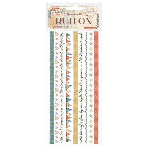 Stamperia Rub-On 4"X8.5"-Family Stripes - 5A003H49-1HC92 - 5993110049609