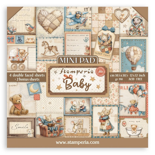 Stamperia Mini Pad, Ephemera And Die Cuts-Baby - 5A003H52-1HC93