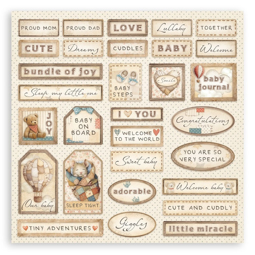 Stamperia Mini Pad, Ephemera And Die Cuts-Baby - 5A003H52-1HC93