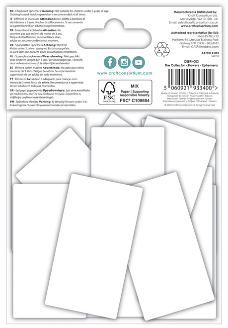 Craft Consortium The Collector Ephemera 30/Pkg-Flowers - 5A003JYC-1HF7N