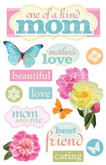 Paper House 3D Stickers 4.5"X7.5"-Mom - STDM192E - 767636376892