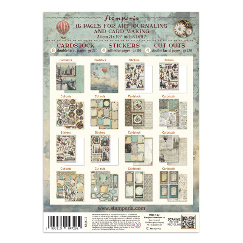 Stamperia Junk Journal, Ephemera And Die Cuts-Voyages Fantastiques - 5A003H5L-1HC74