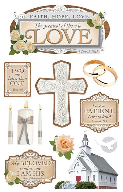 Paper House 3D Stickers 4.5"X7.5"-Greatest Is Love - STDM253E - 767636377486