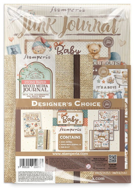 Stamperia Junk Journal, Journal And Rub-On Kit-Baby - 5A003H4Z-1HC7C - 5993110050773
