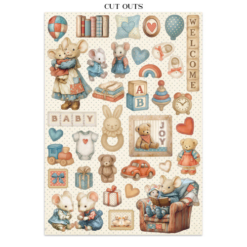 Stamperia Junk Journal Stickers, Cut-Outs, Backgrounds-Baby - 5A003H5T-1HC7K