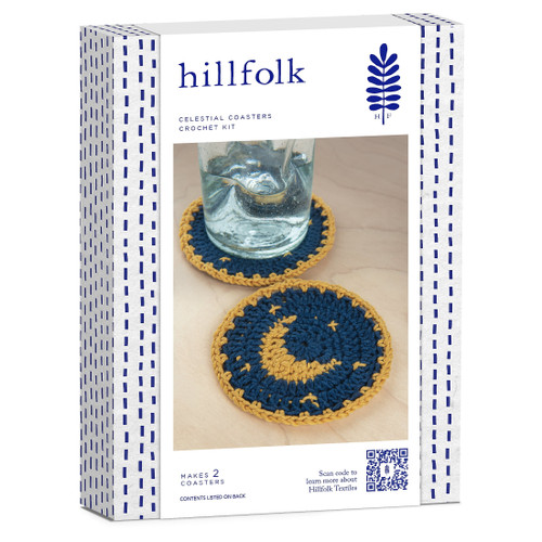 Dimiensions Crochet Kit 5" Round 2/Pkg-Round Celestial Coasters - 5A003MKZ-1HJ22 - 088677704797