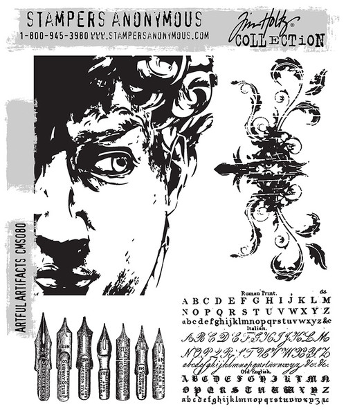 Tim Holtz Cling Stamps 7"X8.5"-Artful Artifacts - CMS-080 - 718122972487