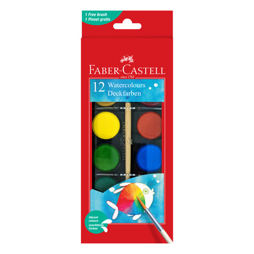 Watercolor Paints W/Brush-12/Pkg - 125012 - 092633703014