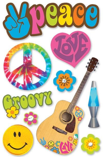 Paper House 3D Stickers-Peace - STDM02E - 767636375024