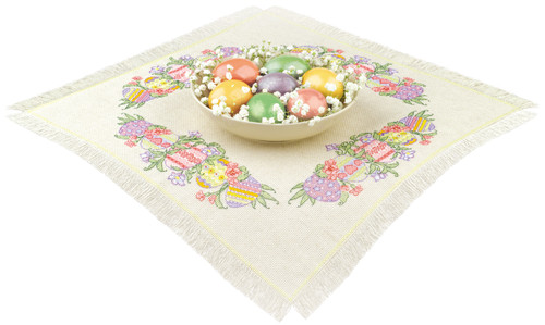 RIOLIS Counted Cross Stitch Kit. 17.7"X17.7" -Easter Joy Table Topper (14 Count) - 5A003LHG-1HGQ8 - 4778008700579