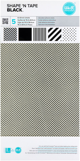 3 Pack - Shape 'n Tape Washi Sheets 6"X12" 5/Pkg-Black - ST0-3419 - 822431034191