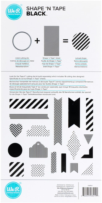 3 Pack - Shape 'n Tape Washi Sheets 6"X12" 5/Pkg-Black - ST0-3419