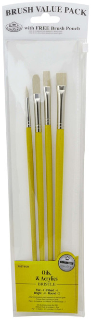 3 Pack - Value Pack Brush Sets-Long Handle Bristle 4/Pkg - SET-9129 - 090672225795