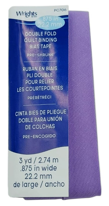 Wrights Double Fold Quilt Binding .875"X3yd-Wisteria - 117-706-1HCSP - 192887928833