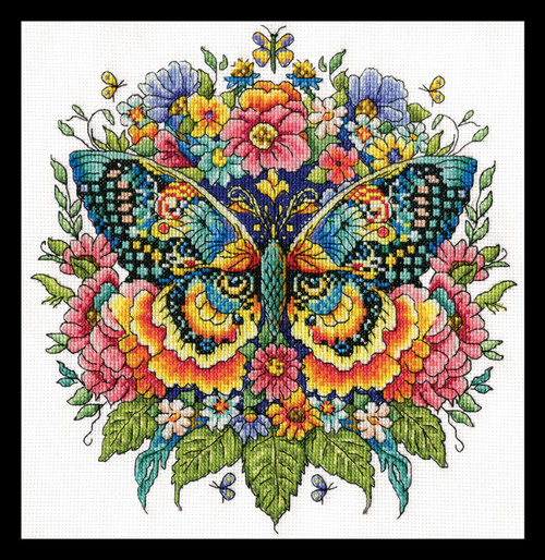 Design Works Counted Cross Stitch Kit 10"x10"-Butterfly (14 Count) - 5A003N3S-1HJJT - 021465035673