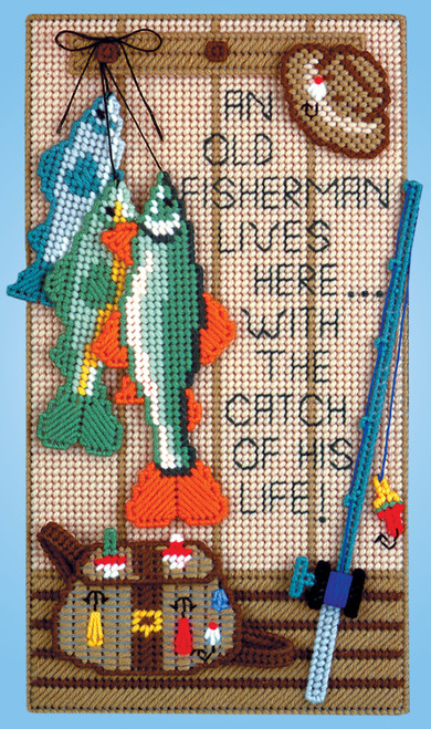 Design Works Plastic Canvas Kit 8"x14"-Fisherman (7 Count) - 5A003N3F-1HJJV - 021465018447