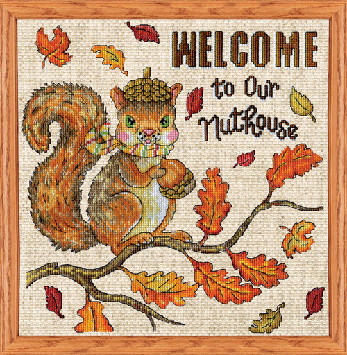Design Works Counted Cross Stitch Kit 10"x10"-Welcome Nuthouse (14 Count) - 5A003N3K-1HJJY - 021465035642