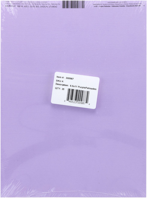 25 Pack - Bazzill Fourz Cardstock 8.5"X11"-Purple Palisades/Grass Cloth - FOURZ8-651